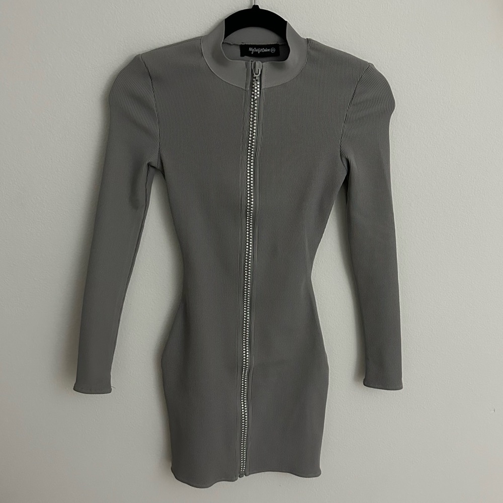 Lemon Lunar Bandage Mini Dress with Rhinestones